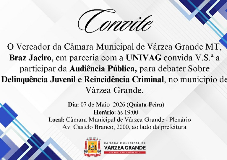 Audiência debate delinquência juvenil e reincidência em VG