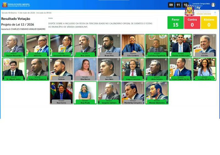 Câmara aprova projeto que inclui festa da terceira idade no calendário