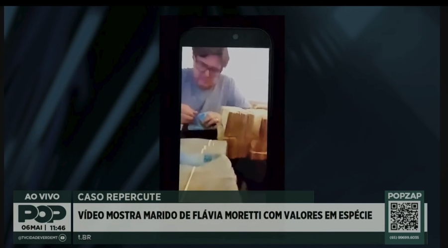 Vídeo mostra marido de Flávia Moretti contando dinheiro e provoca nova repercussão em VG