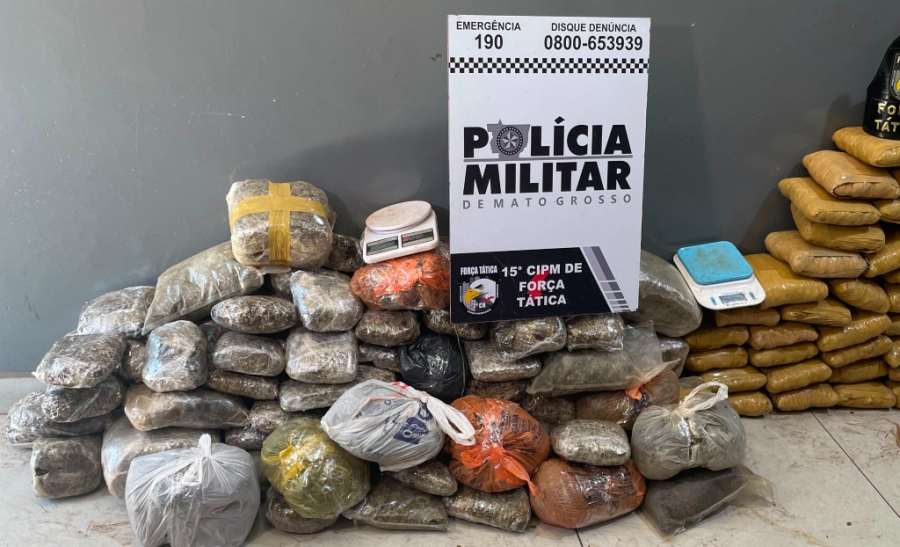 Força Tática prende dois homens e apreende 169 tabletes de maconha em Várzea Grande