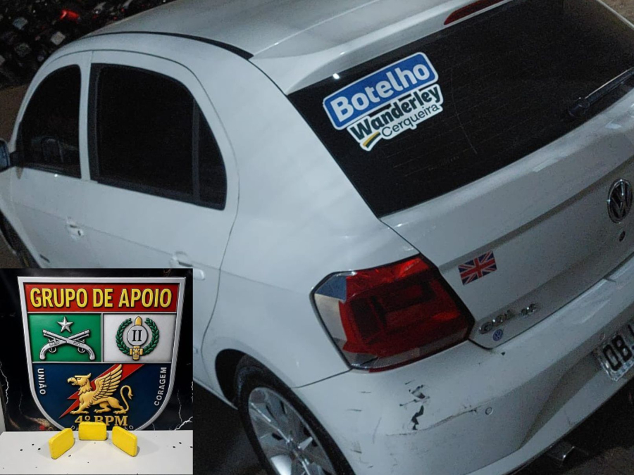 Adesivos de Botelho e Wanderley Cerqueira aparecem em carro apreendido com cocaína escondida em compartimento secreto